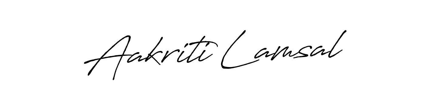 Make a beautiful signature design for name Aakriti Lamsal. With this signature (Antro_Vectra_Bolder) style, you can create a handwritten signature for free. Aakriti Lamsal signature style 7 images and pictures png