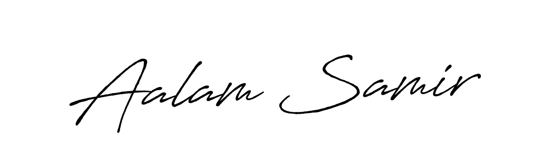 Create a beautiful signature design for name Aalam Samir. With this signature (Antro_Vectra_Bolder) fonts, you can make a handwritten signature for free. Aalam Samir signature style 7 images and pictures png