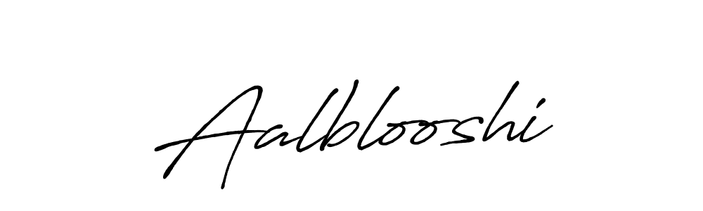 How to make Aalblooshi name signature. Use Antro_Vectra_Bolder style for creating short signs online. This is the latest handwritten sign. Aalblooshi signature style 7 images and pictures png