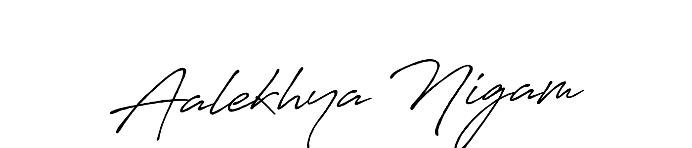 Similarly Antro_Vectra_Bolder is the best handwritten signature design. Signature creator online .You can use it as an online autograph creator for name Aalekhya Nigam. Aalekhya Nigam signature style 7 images and pictures png