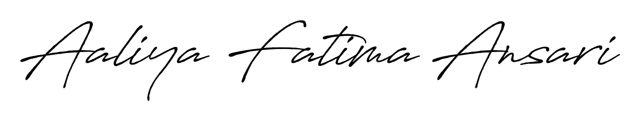 You should practise on your own different ways (Antro_Vectra_Bolder) to write your name (Aaliya Fatima Ansari) in signature. Don't let someone else do it for you. Aaliya Fatima Ansari signature style 7 images and pictures png