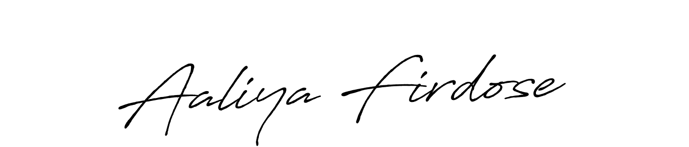 Also we have Aaliya Firdose name is the best signature style. Create professional handwritten signature collection using Antro_Vectra_Bolder autograph style. Aaliya Firdose signature style 7 images and pictures png