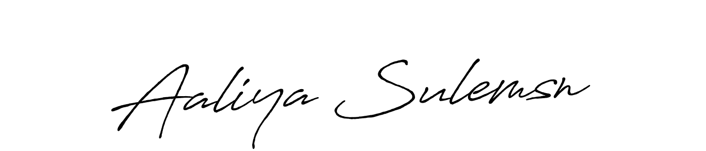 Antro_Vectra_Bolder is a professional signature style that is perfect for those who want to add a touch of class to their signature. It is also a great choice for those who want to make their signature more unique. Get Aaliya Sulemsn name to fancy signature for free. Aaliya Sulemsn signature style 7 images and pictures png