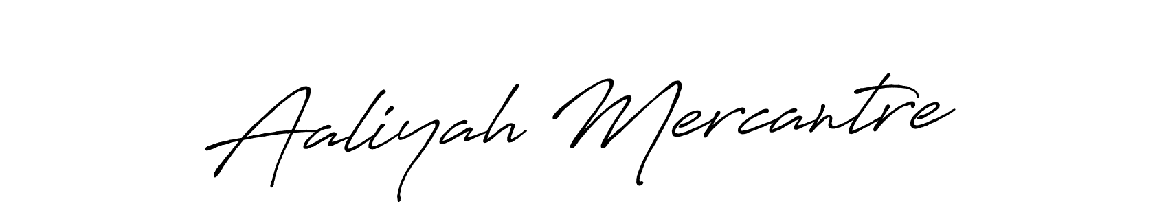 Make a beautiful signature design for name Aaliyah Mercantre. With this signature (Antro_Vectra_Bolder) style, you can create a handwritten signature for free. Aaliyah Mercantre signature style 7 images and pictures png