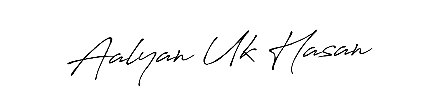 The best way (Antro_Vectra_Bolder) to make a short signature is to pick only two or three words in your name. The name Aalyan Uk Hasan include a total of six letters. For converting this name. Aalyan Uk Hasan signature style 7 images and pictures png