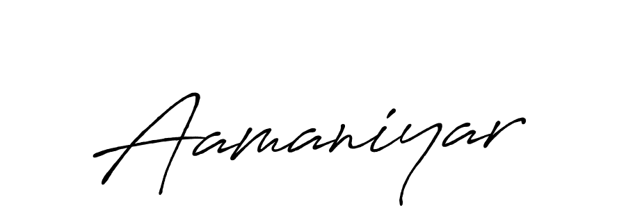 Create a beautiful signature design for name Aamaniyar. With this signature (Antro_Vectra_Bolder) fonts, you can make a handwritten signature for free. Aamaniyar signature style 7 images and pictures png