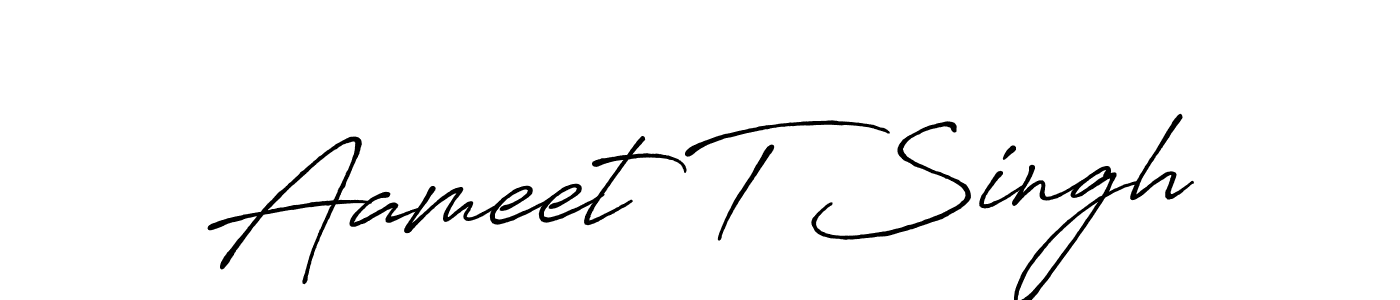 Also You can easily find your signature by using the search form. We will create Aameet T Singh name handwritten signature images for you free of cost using Antro_Vectra_Bolder sign style. Aameet T Singh signature style 7 images and pictures png
