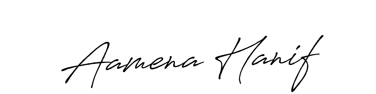 How to make Aamena Hanif signature? Antro_Vectra_Bolder is a professional autograph style. Create handwritten signature for Aamena Hanif name. Aamena Hanif signature style 7 images and pictures png