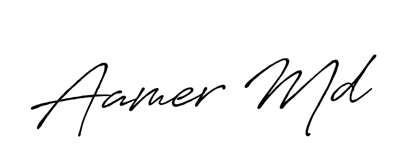 Make a beautiful signature design for name Aamer Md. With this signature (Antro_Vectra_Bolder) style, you can create a handwritten signature for free. Aamer Md signature style 7 images and pictures png