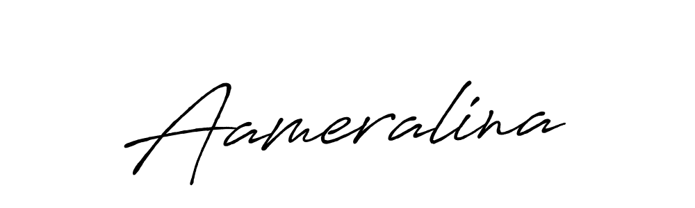 Use a signature maker to create a handwritten signature online. With this signature software, you can design (Antro_Vectra_Bolder) your own signature for name Aameralina. Aameralina signature style 7 images and pictures png