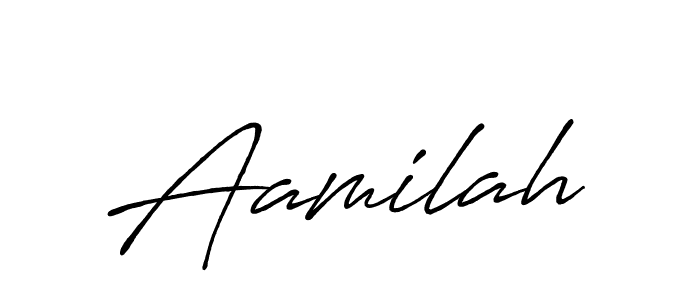 Use a signature maker to create a handwritten signature online. With this signature software, you can design (Antro_Vectra_Bolder) your own signature for name Aamilah. Aamilah signature style 7 images and pictures png