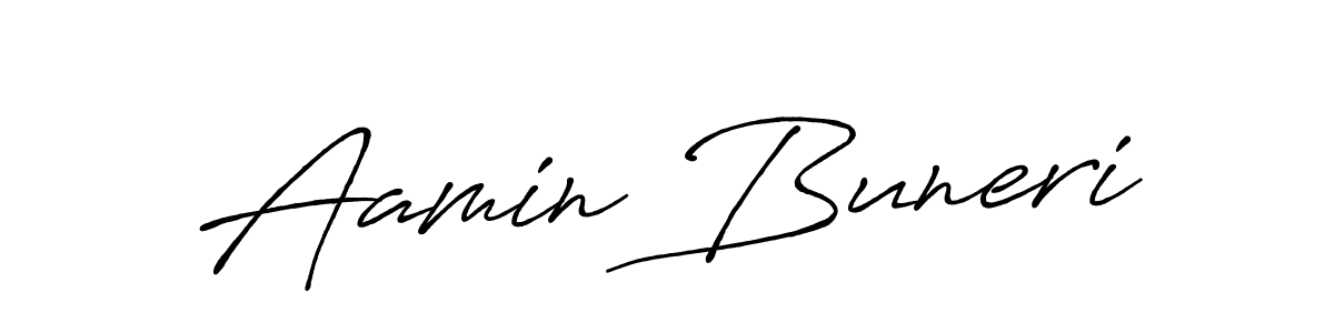 Create a beautiful signature design for name Aamin Buneri. With this signature (Antro_Vectra_Bolder) fonts, you can make a handwritten signature for free. Aamin Buneri signature style 7 images and pictures png