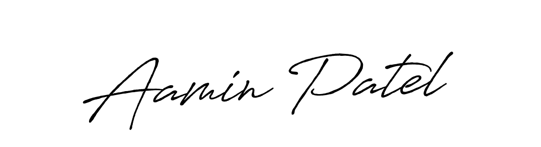 Aamin Patel stylish signature style. Best Handwritten Sign (Antro_Vectra_Bolder) for my name. Handwritten Signature Collection Ideas for my name Aamin Patel. Aamin Patel signature style 7 images and pictures png