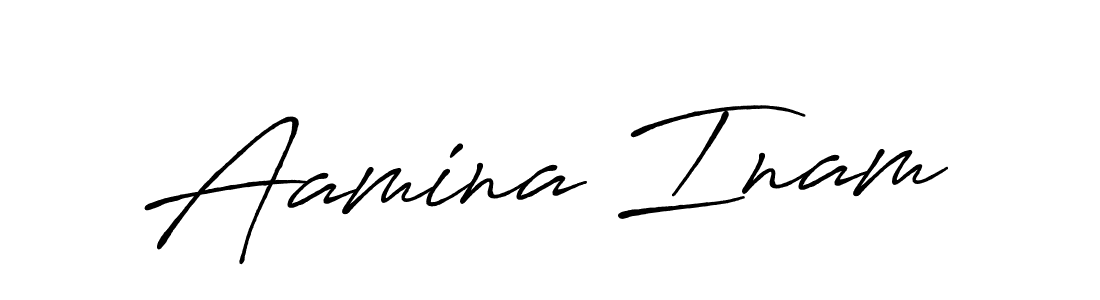 Aamina Inam stylish signature style. Best Handwritten Sign (Antro_Vectra_Bolder) for my name. Handwritten Signature Collection Ideas for my name Aamina Inam. Aamina Inam signature style 7 images and pictures png