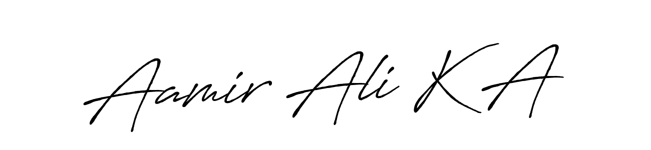 Make a beautiful signature design for name Aamir Ali K A. With this signature (Antro_Vectra_Bolder) style, you can create a handwritten signature for free. Aamir Ali K A signature style 7 images and pictures png