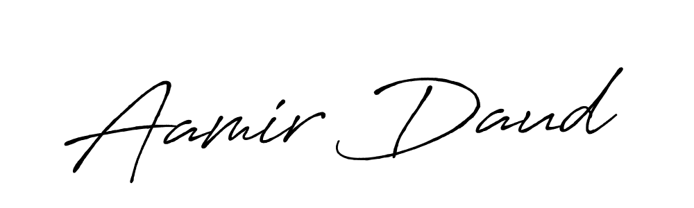 How to make Aamir Daud name signature. Use Antro_Vectra_Bolder style for creating short signs online. This is the latest handwritten sign. Aamir Daud signature style 7 images and pictures png