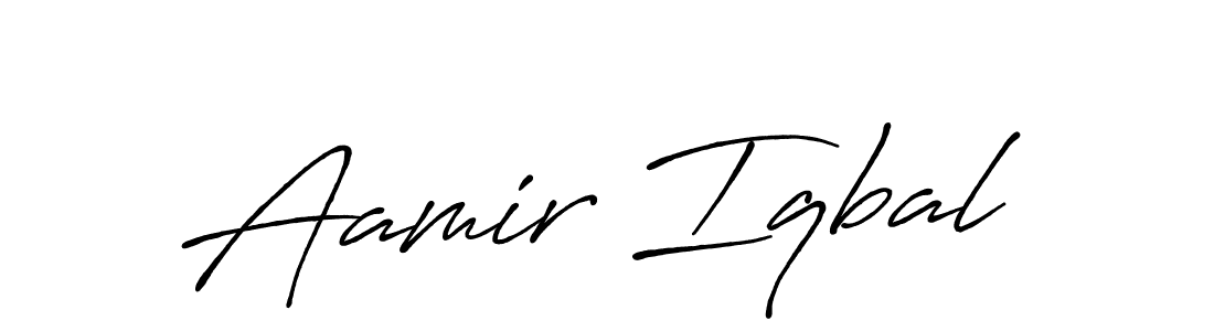 Use a signature maker to create a handwritten signature online. With this signature software, you can design (Antro_Vectra_Bolder) your own signature for name Aamir Iqbal. Aamir Iqbal signature style 7 images and pictures png