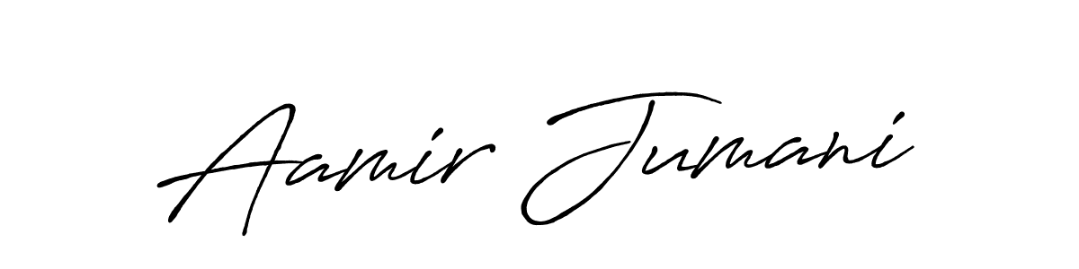 Use a signature maker to create a handwritten signature online. With this signature software, you can design (Antro_Vectra_Bolder) your own signature for name Aamir Jumani. Aamir Jumani signature style 7 images and pictures png