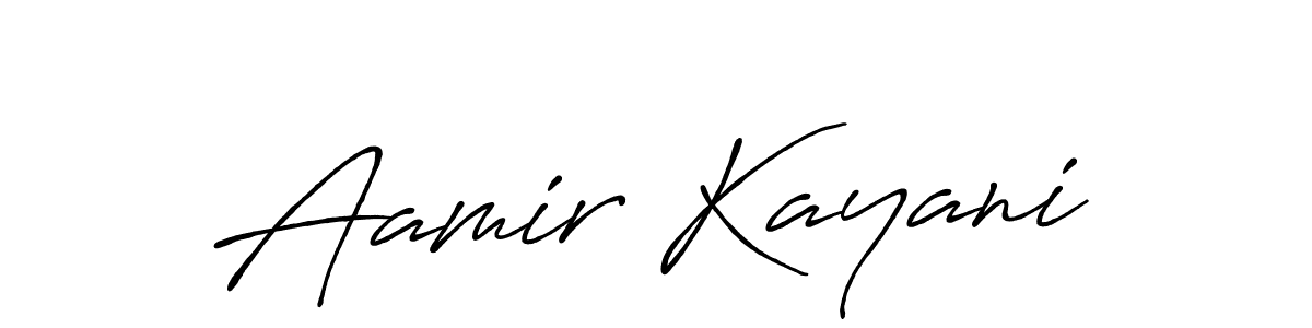 Make a beautiful signature design for name Aamir Kayani. With this signature (Antro_Vectra_Bolder) style, you can create a handwritten signature for free. Aamir Kayani signature style 7 images and pictures png