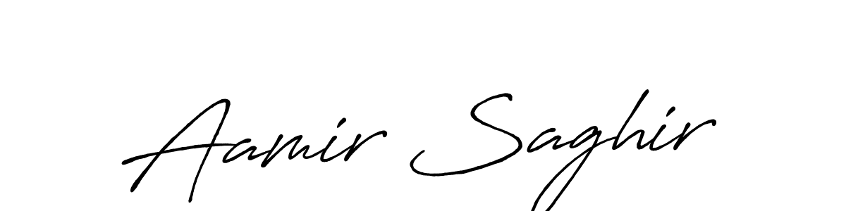 How to make Aamir Saghir name signature. Use Antro_Vectra_Bolder style for creating short signs online. This is the latest handwritten sign. Aamir Saghir signature style 7 images and pictures png