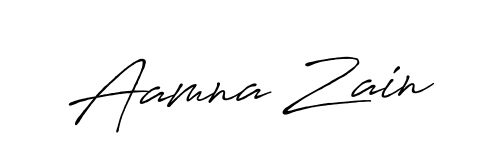 Aamna Zain stylish signature style. Best Handwritten Sign (Antro_Vectra_Bolder) for my name. Handwritten Signature Collection Ideas for my name Aamna Zain. Aamna Zain signature style 7 images and pictures png