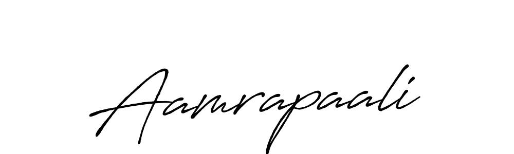 How to make Aamrapaali name signature. Use Antro_Vectra_Bolder style for creating short signs online. This is the latest handwritten sign. Aamrapaali signature style 7 images and pictures png