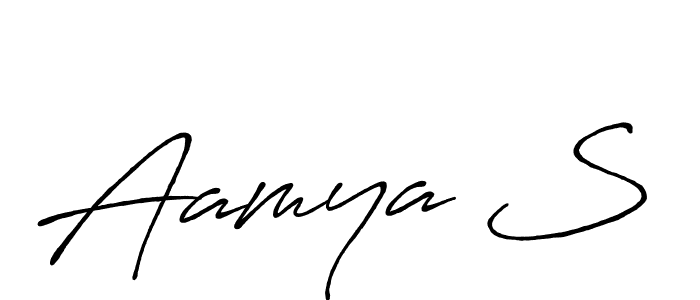 Use a signature maker to create a handwritten signature online. With this signature software, you can design (Antro_Vectra_Bolder) your own signature for name Aamya S. Aamya S signature style 7 images and pictures png