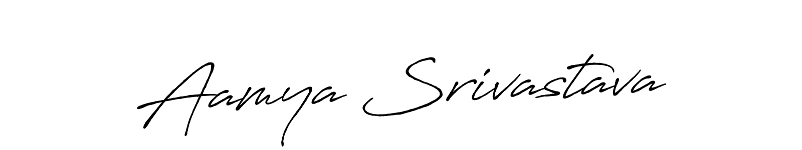 Use a signature maker to create a handwritten signature online. With this signature software, you can design (Antro_Vectra_Bolder) your own signature for name Aamya Srivastava. Aamya Srivastava signature style 7 images and pictures png