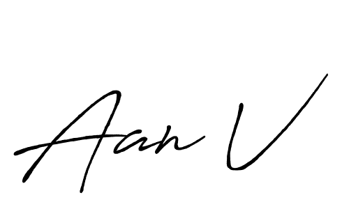 Use a signature maker to create a handwritten signature online. With this signature software, you can design (Antro_Vectra_Bolder) your own signature for name Aan V. Aan V signature style 7 images and pictures png