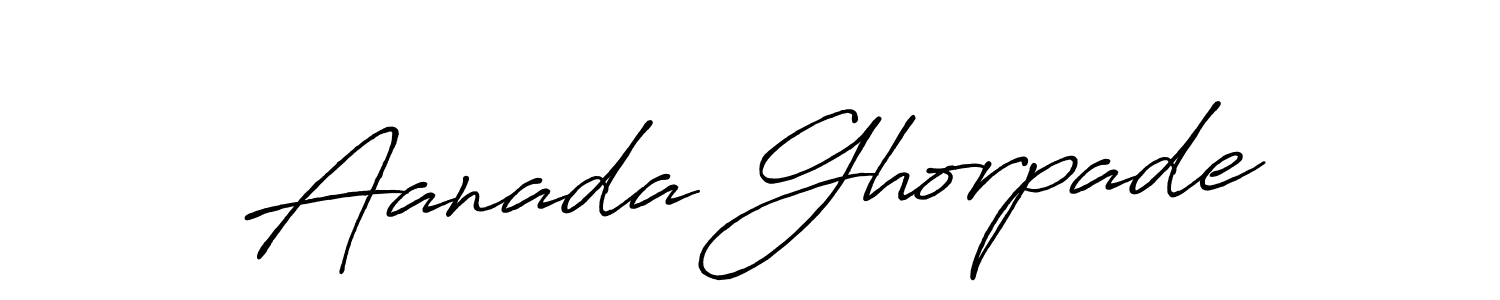 The best way (Antro_Vectra_Bolder) to make a short signature is to pick only two or three words in your name. The name Aanada Ghorpade include a total of six letters. For converting this name. Aanada Ghorpade signature style 7 images and pictures png