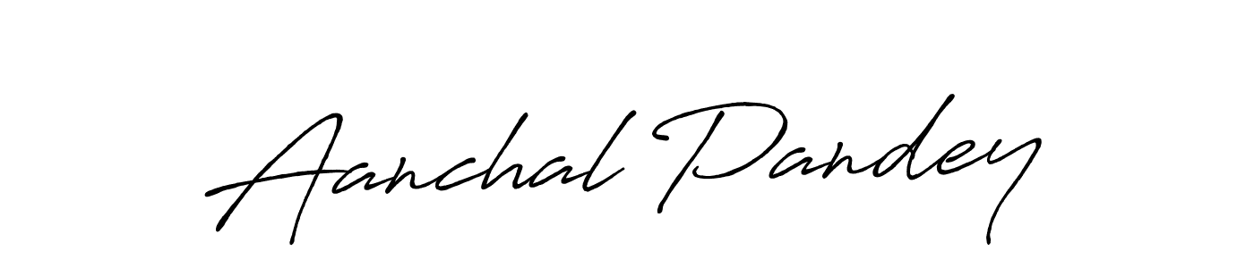Aanchal Pandey stylish signature style. Best Handwritten Sign (Antro_Vectra_Bolder) for my name. Handwritten Signature Collection Ideas for my name Aanchal Pandey. Aanchal Pandey signature style 7 images and pictures png