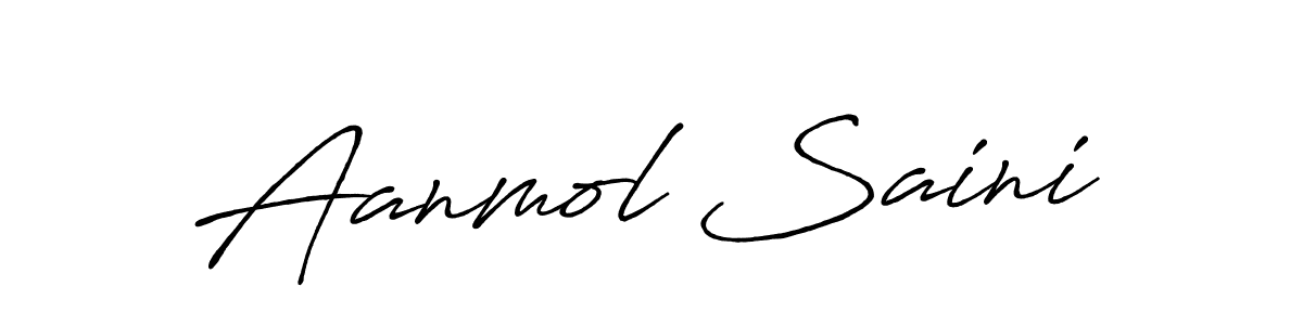 How to make Aanmol Saini name signature. Use Antro_Vectra_Bolder style for creating short signs online. This is the latest handwritten sign. Aanmol Saini signature style 7 images and pictures png