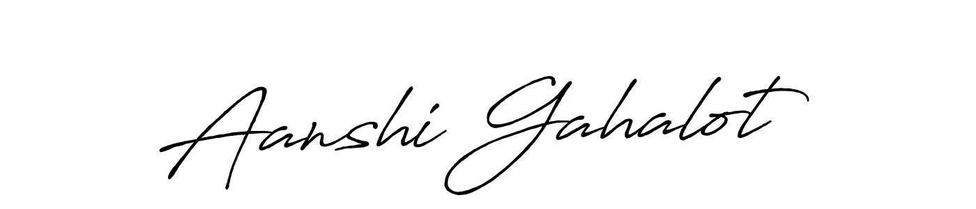 Antro_Vectra_Bolder is a professional signature style that is perfect for those who want to add a touch of class to their signature. It is also a great choice for those who want to make their signature more unique. Get Aanshi Gahalot name to fancy signature for free. Aanshi Gahalot signature style 7 images and pictures png