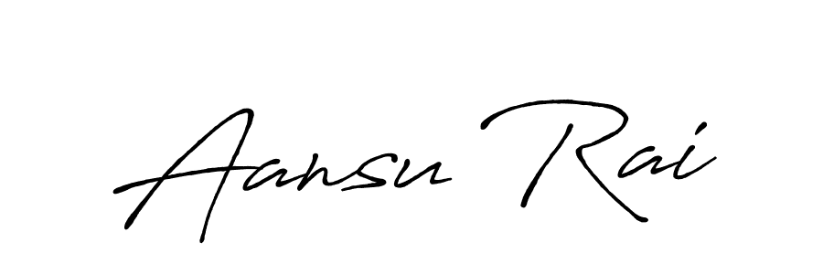 Make a beautiful signature design for name Aansu Rai. With this signature (Antro_Vectra_Bolder) style, you can create a handwritten signature for free. Aansu Rai signature style 7 images and pictures png