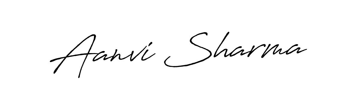 Make a beautiful signature design for name Aanvi Sharma. With this signature (Antro_Vectra_Bolder) style, you can create a handwritten signature for free. Aanvi Sharma signature style 7 images and pictures png