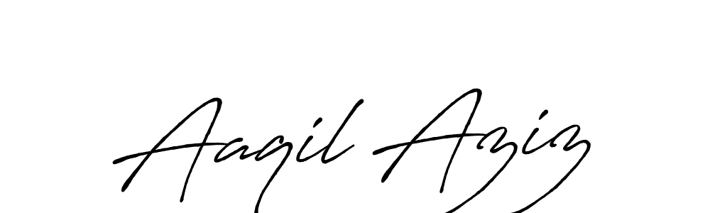 Create a beautiful signature design for name Aaqil Aziz. With this signature (Antro_Vectra_Bolder) fonts, you can make a handwritten signature for free. Aaqil Aziz signature style 7 images and pictures png