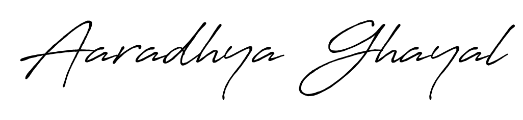 Download transparent PNG signature for name Aaradhya  Ghayal styled with Antro_Vectra_Bolder font. Ready to paste directly into PDF and Word agreements. Aaradhya  Ghayal signature style 7 images and pictures png