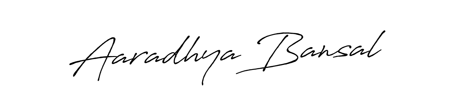Create a beautiful signature design for name Aaradhya Bansal. With this signature (Antro_Vectra_Bolder) fonts, you can make a handwritten signature for free. Aaradhya Bansal signature style 7 images and pictures png
