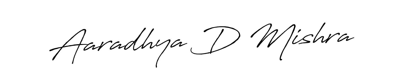 Make a beautiful signature design for name Aaradhya D Mishra. With this signature (Antro_Vectra_Bolder) style, you can create a handwritten signature for free. Aaradhya D Mishra signature style 7 images and pictures png