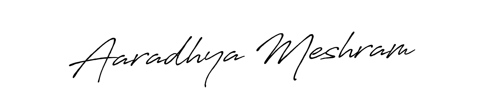 Make a beautiful signature design for name Aaradhya Meshram. With this signature (Antro_Vectra_Bolder) style, you can create a handwritten signature for free. Aaradhya Meshram signature style 7 images and pictures png