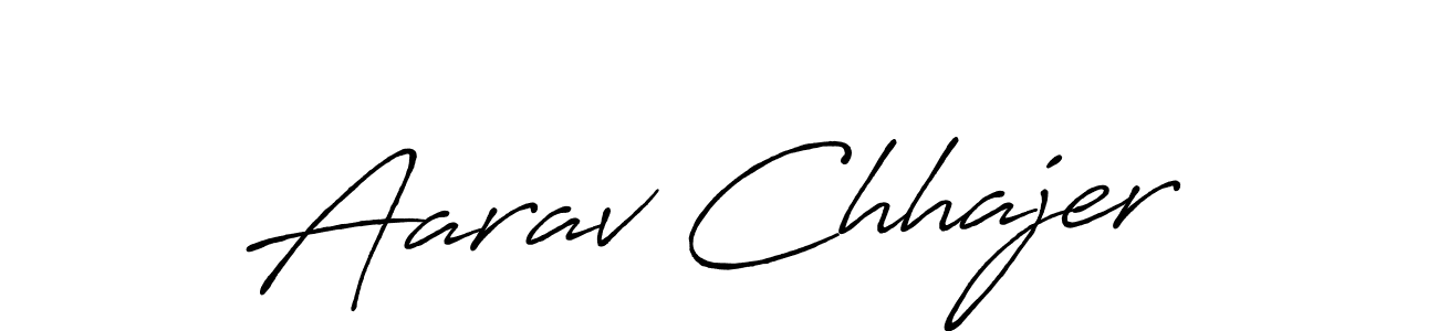 How to make Aarav Chhajer name signature. Use Antro_Vectra_Bolder style for creating short signs online. This is the latest handwritten sign. Aarav Chhajer signature style 7 images and pictures png