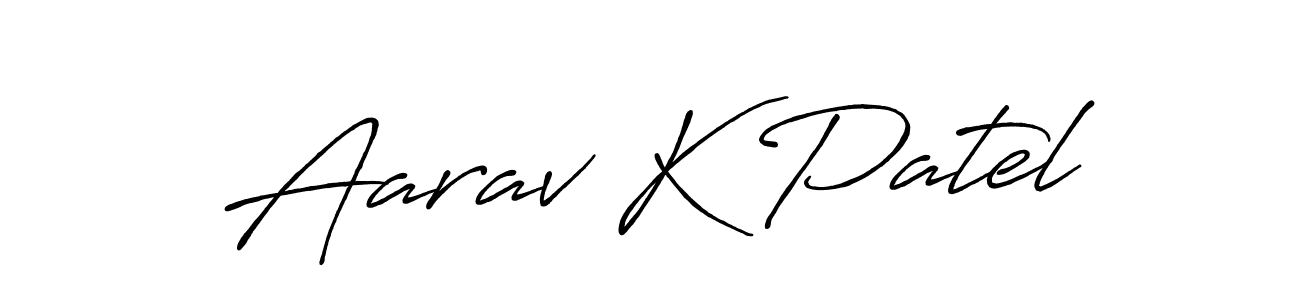 How to make Aarav K Patel signature? Antro_Vectra_Bolder is a professional autograph style. Create handwritten signature for Aarav K Patel name. Aarav K Patel signature style 7 images and pictures png