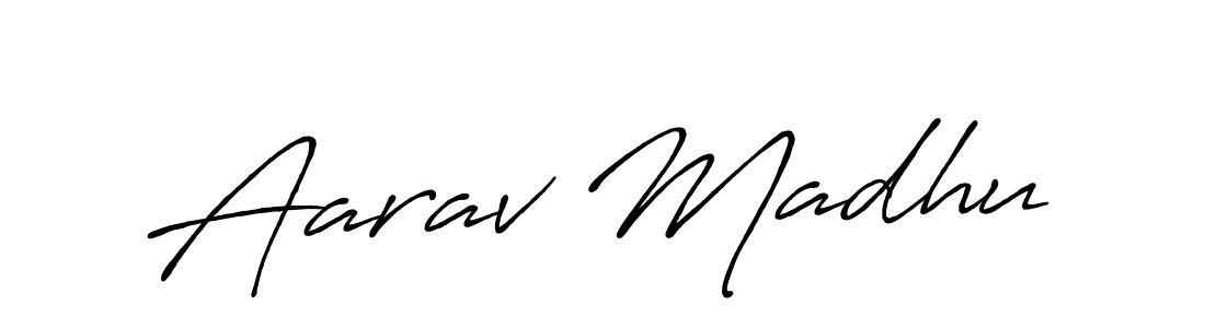 How to make Aarav Madhu signature? Antro_Vectra_Bolder is a professional autograph style. Create handwritten signature for Aarav Madhu name. Aarav Madhu signature style 7 images and pictures png