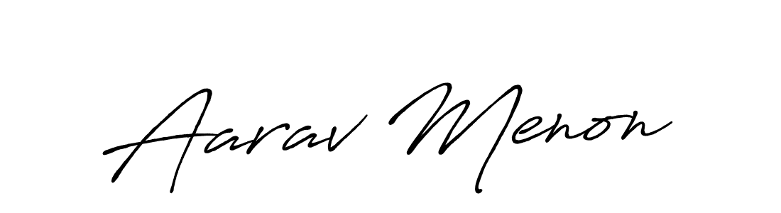 Design your own signature with our free online signature maker. With this signature software, you can create a handwritten (Antro_Vectra_Bolder) signature for name Aarav Menon. Aarav Menon signature style 7 images and pictures png