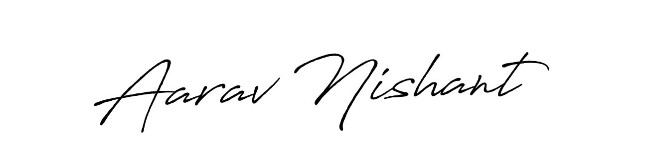 Similarly Antro_Vectra_Bolder is the best handwritten signature design. Signature creator online .You can use it as an online autograph creator for name Aarav Nishant. Aarav Nishant signature style 7 images and pictures png