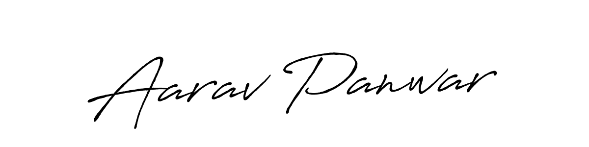 Make a beautiful signature design for name Aarav Panwar. With this signature (Antro_Vectra_Bolder) style, you can create a handwritten signature for free. Aarav Panwar signature style 7 images and pictures png