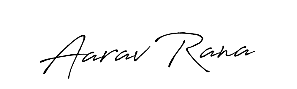 How to make Aarav Rana name signature. Use Antro_Vectra_Bolder style for creating short signs online. This is the latest handwritten sign. Aarav Rana signature style 7 images and pictures png