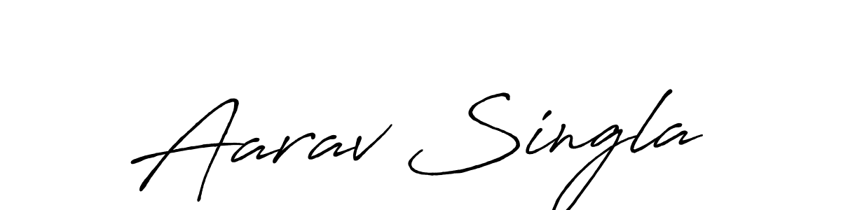 Make a beautiful signature design for name Aarav Singla. With this signature (Antro_Vectra_Bolder) style, you can create a handwritten signature for free. Aarav Singla signature style 7 images and pictures png