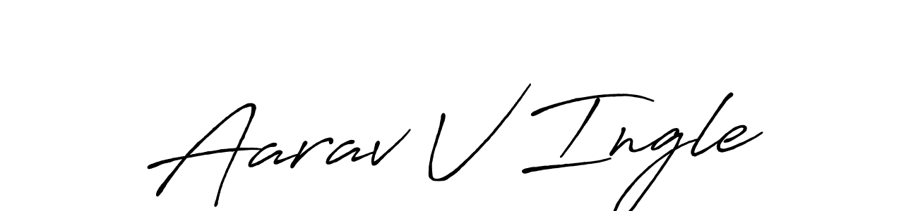 How to make Aarav V Ingle signature? Antro_Vectra_Bolder is a professional autograph style. Create handwritten signature for Aarav V Ingle name. Aarav V Ingle signature style 7 images and pictures png