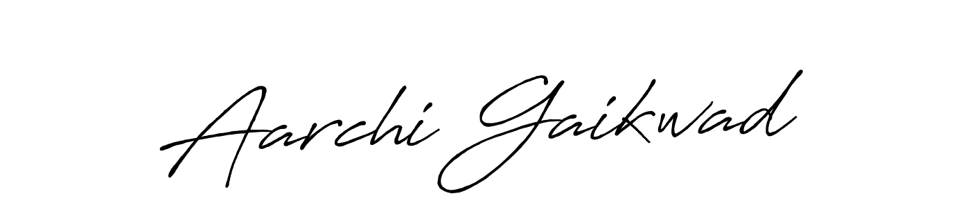 Create a beautiful signature design for name Aarchi Gaikwad. With this signature (Antro_Vectra_Bolder) fonts, you can make a handwritten signature for free. Aarchi Gaikwad signature style 7 images and pictures png